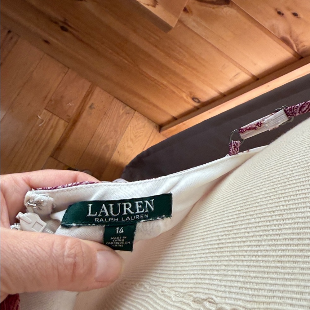 Ralph Lauren Cream and Red Dress - Picture 3 of 4
